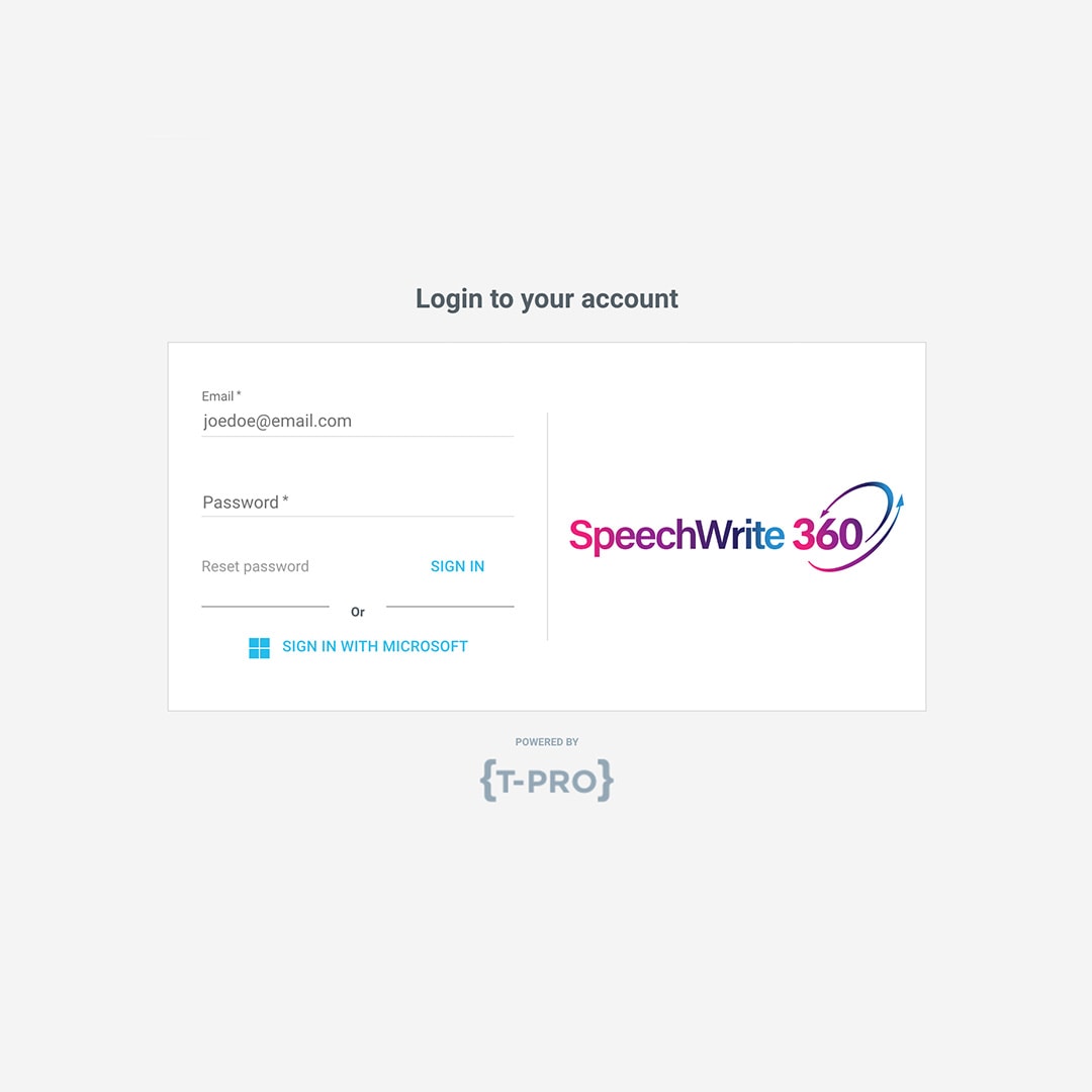 speechwrite 360 login